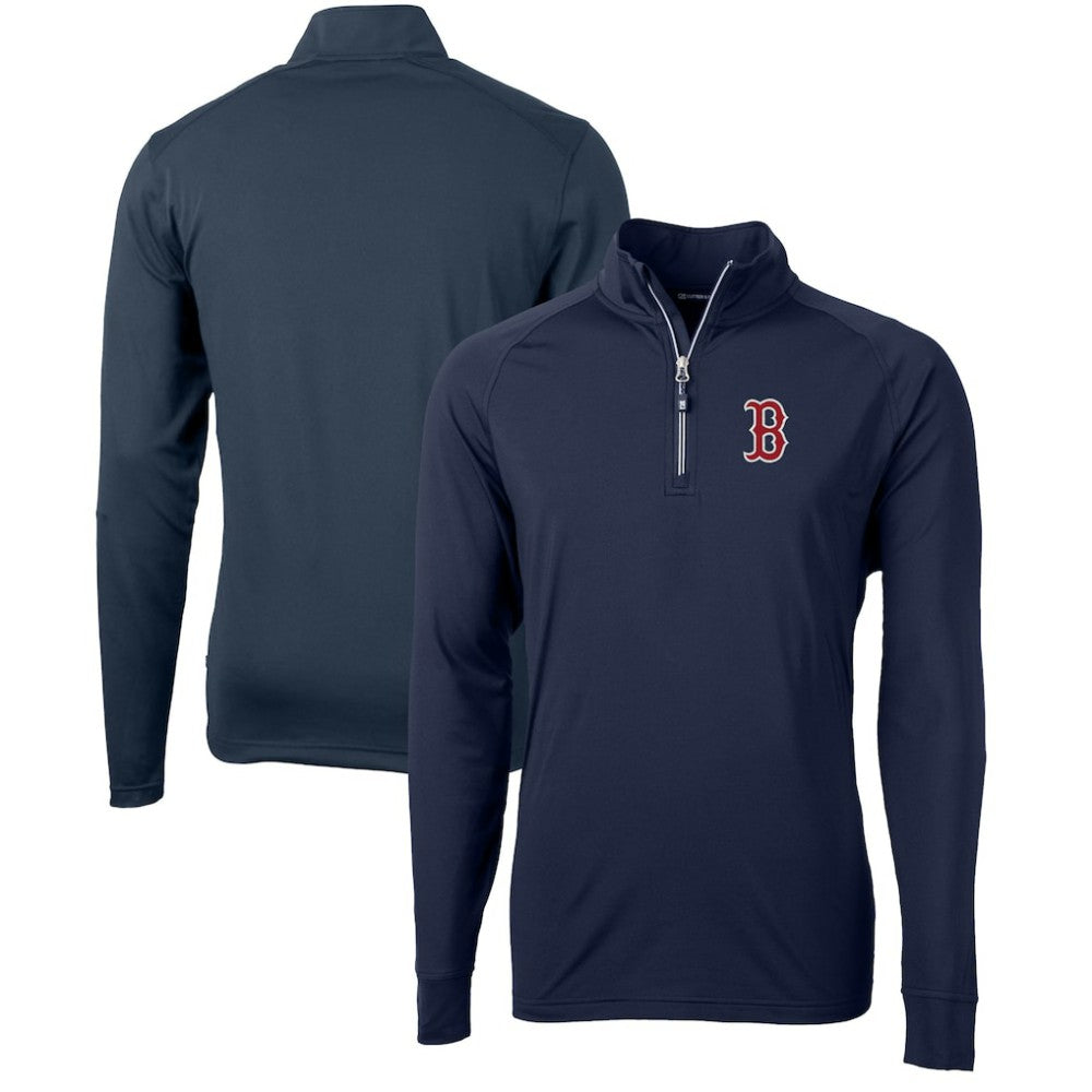 Boston Red Sox Cutter & Buck Adapt Eco Knit Stretch Recycled Quarter-Zip Pullover Top - MLB
