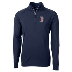 Boston Red Sox Cutter & Buck Adapt Eco Knit Stretch Recycled Quarter-Zip Pullover Top - MLB