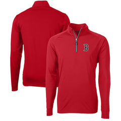 Boston Red Sox Cutter & Buck Adapt Eco Knit Stretch Recycled Quarter-Zip Pullover Top - MLB