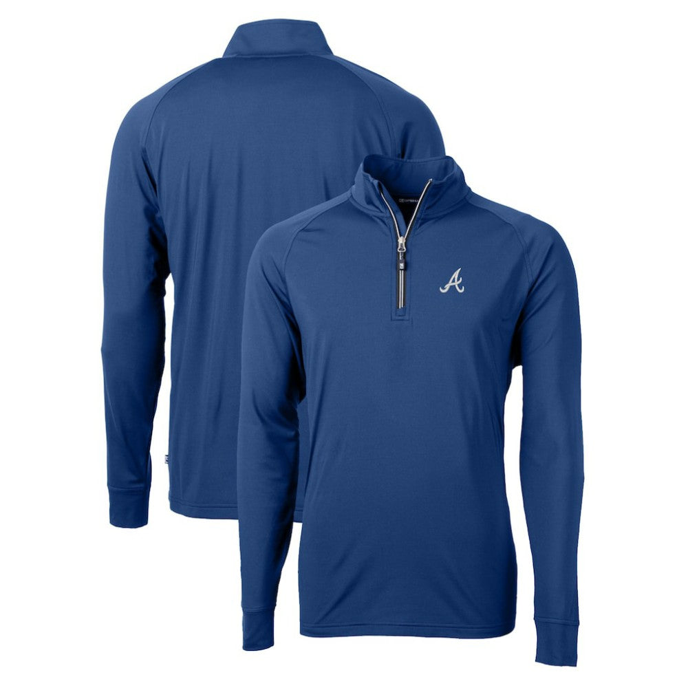 Atlanta Braves Cutter & Buck Adapt Eco Knit Stretch Recycled Quarter-Zip Pullover Top - MLB