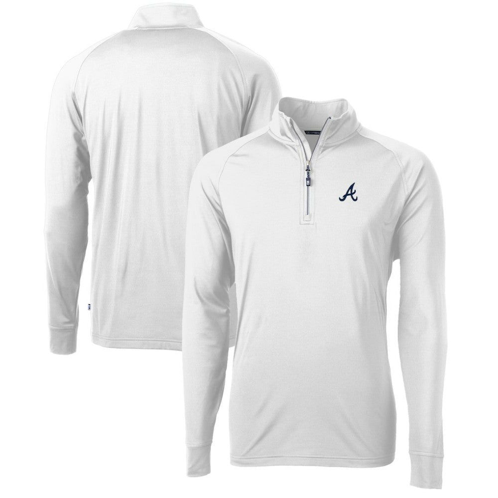 Atlanta Braves Cutter & Buck Adapt Eco Knit Stretch Recycled Quarter-Zip Pullover Top - MLB