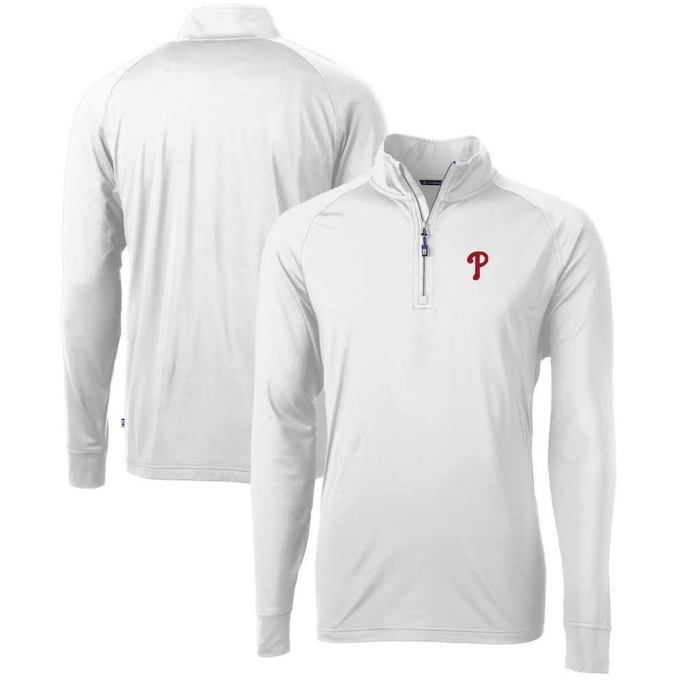Philadelphia Phillies Cutter & Buck Adapt Eco Knit Stretch Recycled Quarter-Zip Pullover Top - MLB