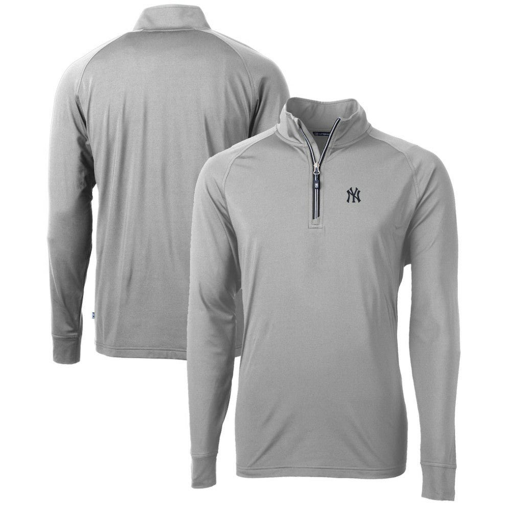 New York Yankees Cutter & Buck Adapt Eco Knit Stretch Recycled Quarter-Zip Pullover Top - MLB