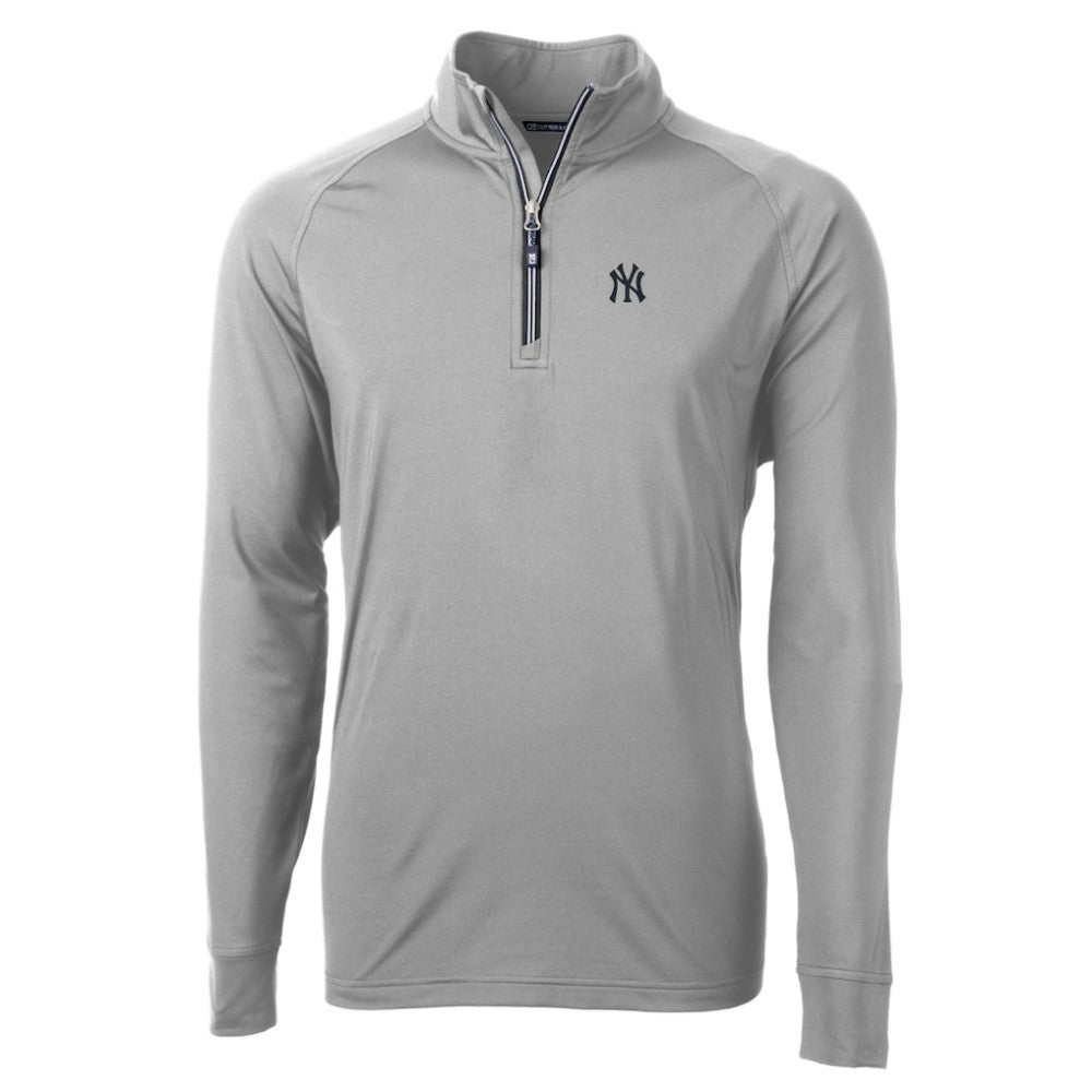 New York Yankees Cutter & Buck Adapt Eco Knit Stretch Recycled Quarter-Zip Pullover Top - MLB