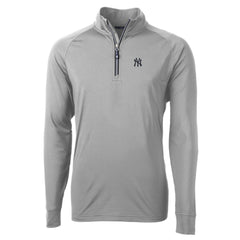 New York Yankees Cutter & Buck Adapt Eco Knit Stretch Recycled Quarter-Zip Pullover Top - MLB