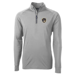 Milwaukee Brewers Cutter & Buck Adapt Eco Knit Stretch Recycled Quarter-Zip Pullover Top - MLB