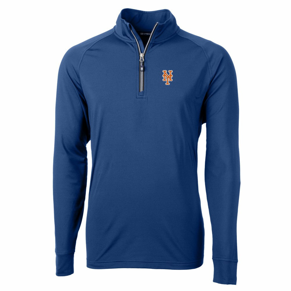 New York Mets Cutter & Buck Adapt Eco Knit Stretch Recycled Quarter-Zip Pullover Top - MLB