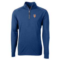 New York Mets Cutter & Buck Adapt Eco Knit Stretch Recycled Quarter-Zip Pullover Top - MLB