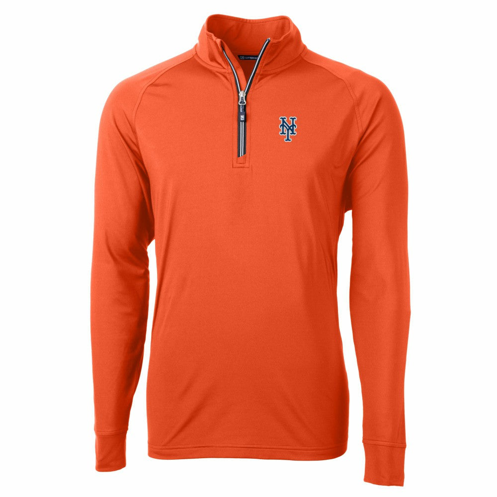 New York Mets Cutter & Buck Adapt Eco Knit Stretch Recycled Quarter-Zip Pullover Top - MLB