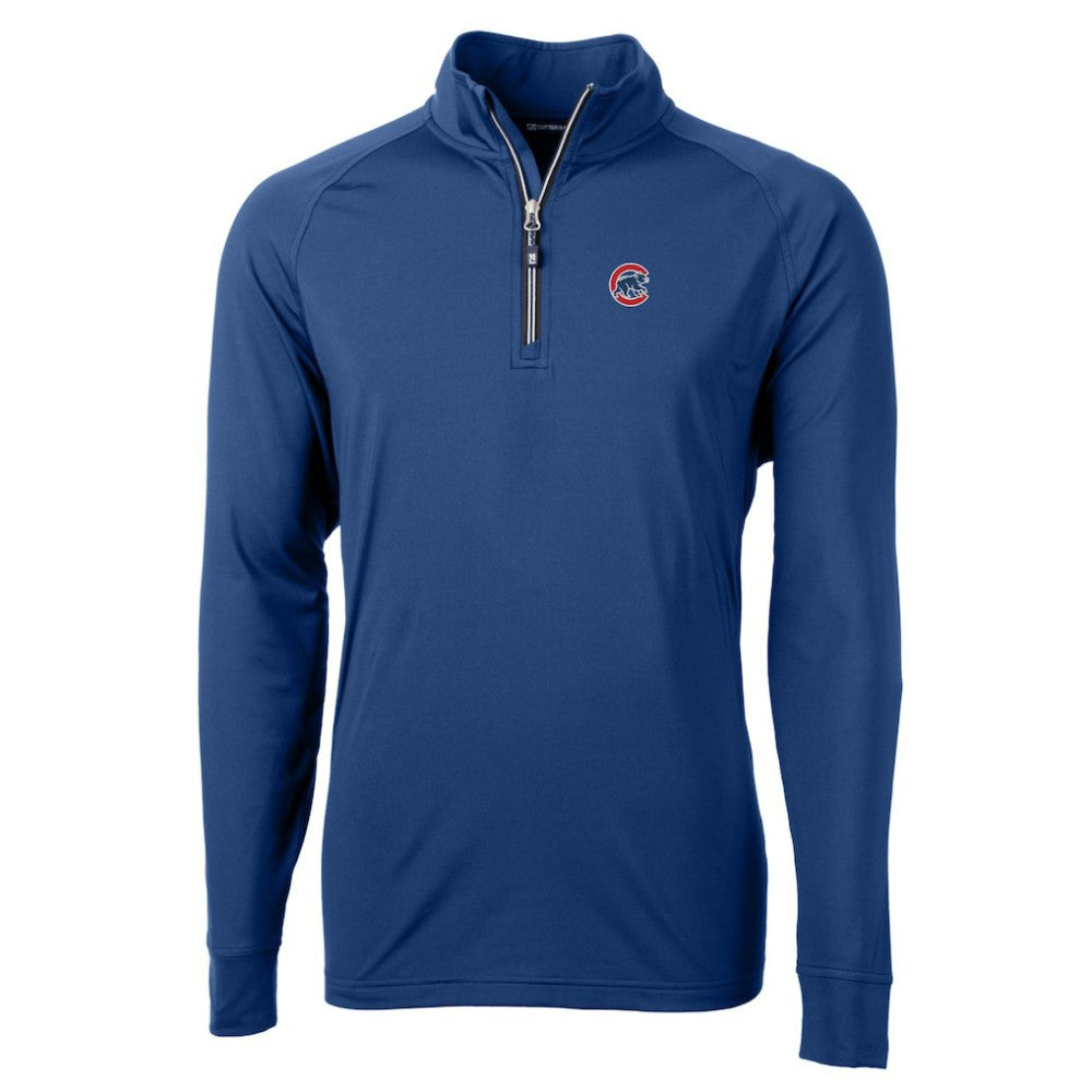 Chicago Cubs Cutter & Buck Adapt Eco Knit Stretch Recycled Quarter-Zip Pullover Top - MLB