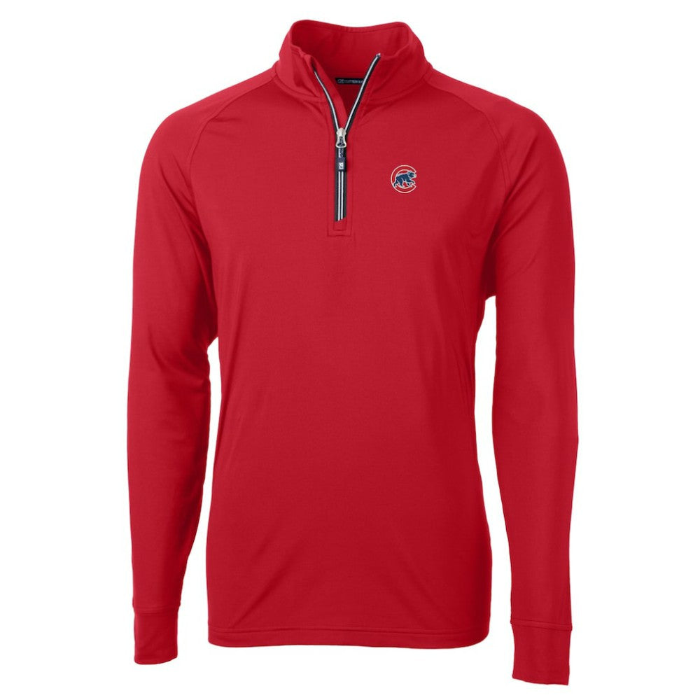 Chicago Cubs Cutter & Buck Adapt Eco Knit Stretch Recycled Quarter-Zip Pullover Top - MLB
