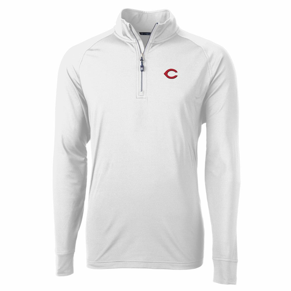 Cincinnati Reds Cutter & Buck Adapt Eco Knit Stretch Recycled Quarter-Zip Pullover Top - MLB