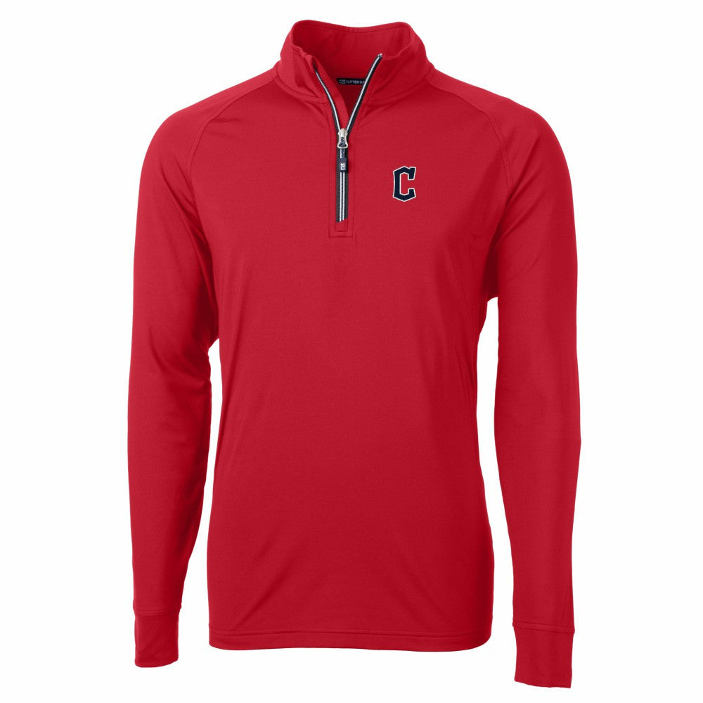 Cleveland Guardians Cutter & Buck Adapt Eco Knit Stretch Recycled Quarter-Zip Pullover Top - MLB