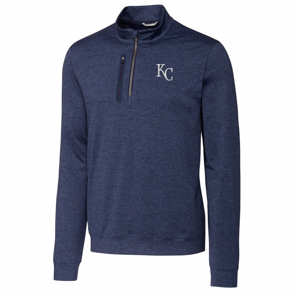 Kansas City Royals Cutter & Buck Stealth Heathered Quarter-Zip Pullover Top - MLB