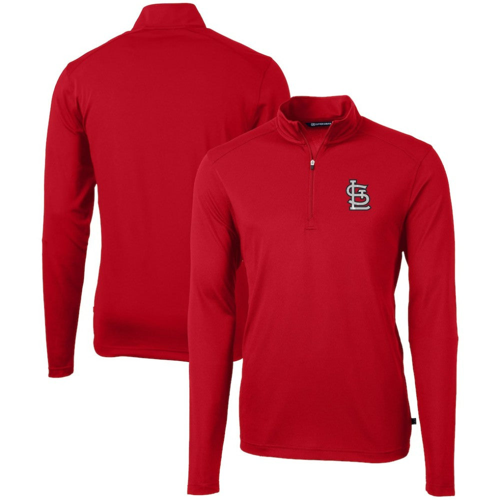 St. Louis Cardinals Cutter & Buck Virtue Eco Pique Recycled Quarter-Zip Pullover Top - MLB