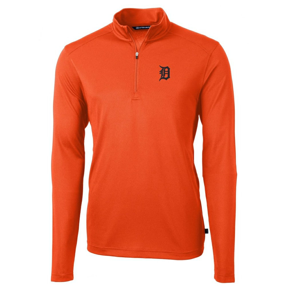 Detroit Tigers Cutter & Buck Virtue Eco Pique Recycled Quarter-Zip Pullover Top - MLB