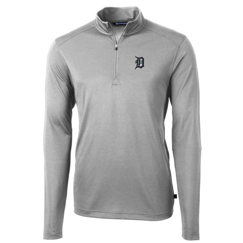 Detroit Tigers Cutter & Buck Virtue Eco Pique Recycled Quarter-Zip Pullover Top - MLB