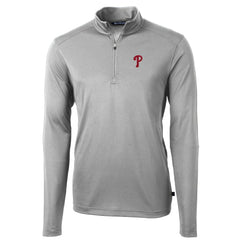 Philadelphia Phillies Cutter & Buck Virtue Eco Pique Recycled Quarter-Zip Pullover Top - MLB