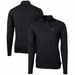 Miami Marlins Cutter & Buck Virtue Eco Pique Recycled Quarter-Zip Pullover Top - MLB