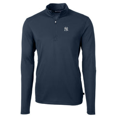 New York Yankees Cutter & Buck Virtue Eco Pique Recycled Quarter-Zip Pullover Top - MLB