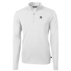 New York Yankees Cutter & Buck Virtue Eco Pique Recycled Quarter-Zip Pullover Top - MLB