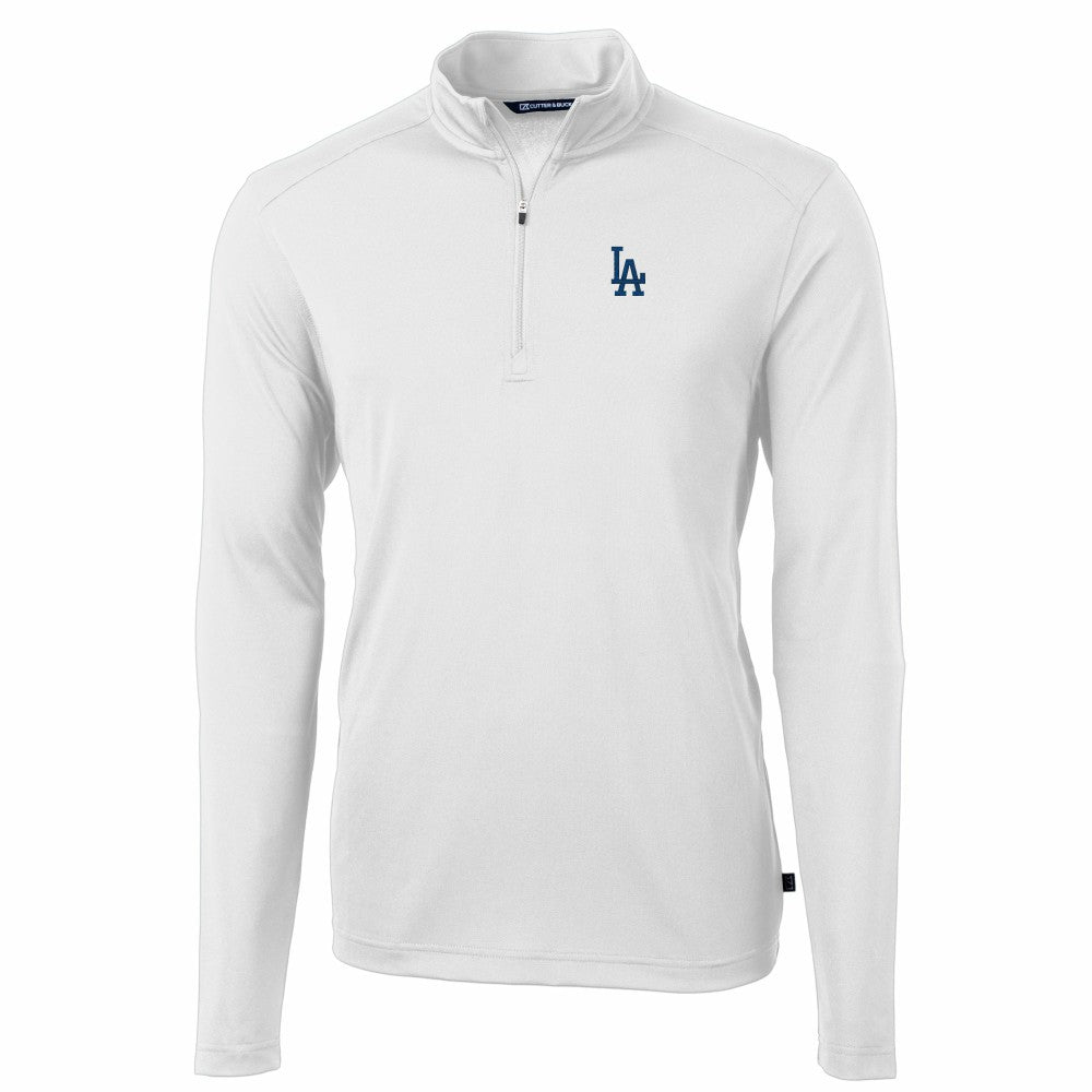 Los Angeles Dodgers Cutter & Buck Virtue Eco Pique Recycled Quarter-Zip Pullover Top - MLB