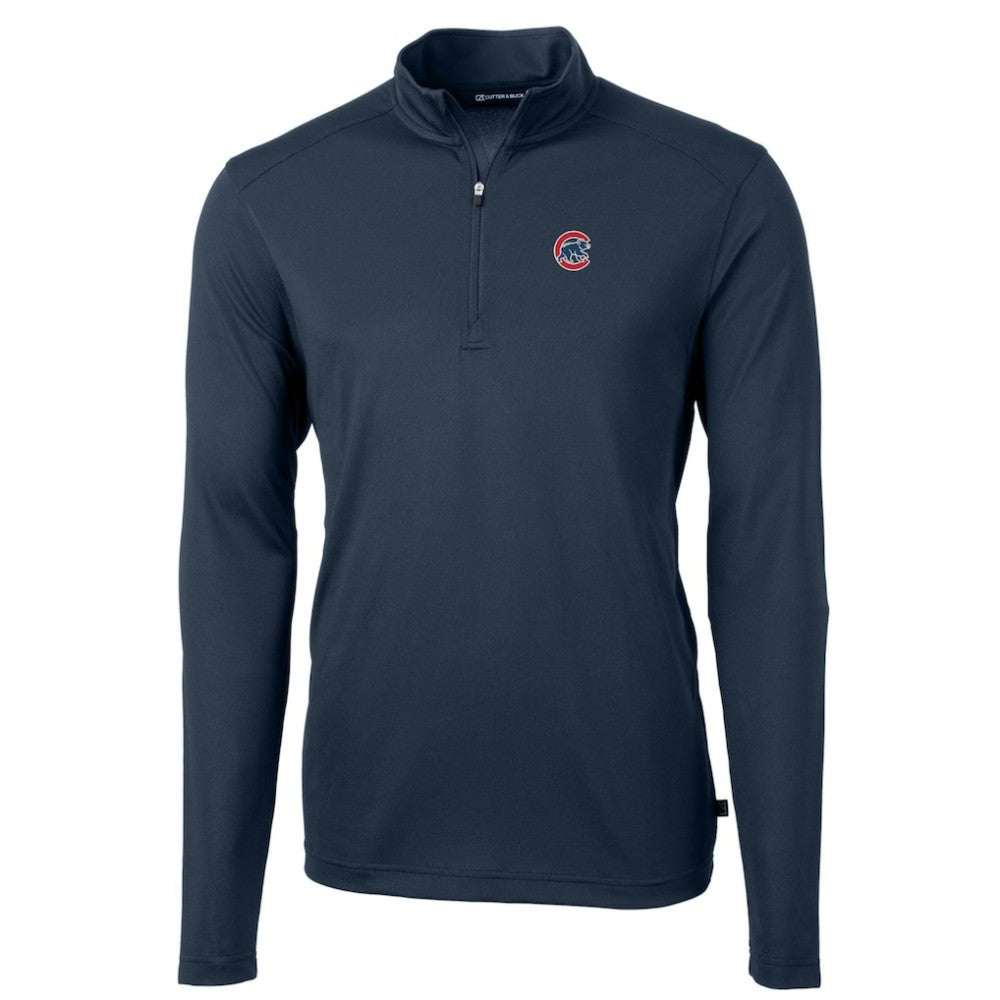 Chicago Cubs Cutter & Buck Virtue Eco Pique Recycled Quarter-Zip Pullover Top - MLB