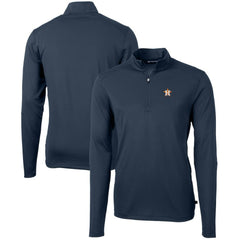 Houston Astros Cutter & Buck Virtue Eco Pique Recycled Quarter-Zip Pullover Top - MLB