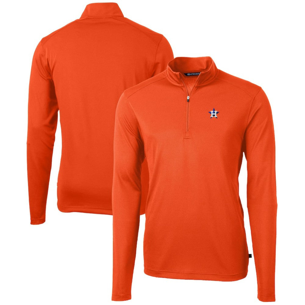 Houston Astros Cutter & Buck Virtue Eco Pique Recycled Quarter-Zip Pullover Top - MLB