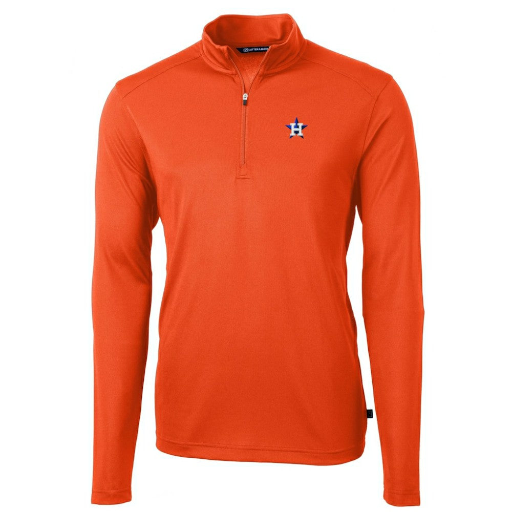 Houston Astros Cutter & Buck Virtue Eco Pique Recycled Quarter-Zip Pullover Top - MLB