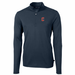 Cleveland Guardians Cutter & Buck Virtue Eco Pique Recycled Quarter-Zip Pullover Top - MLB