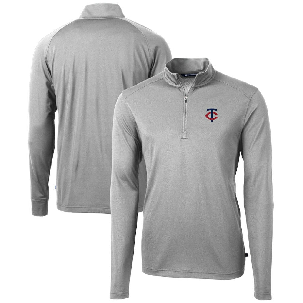 Minnesota Twins Cutter & Buck Virtue Eco Pique Recycled Quarter-Zip Pullover Top - MLB