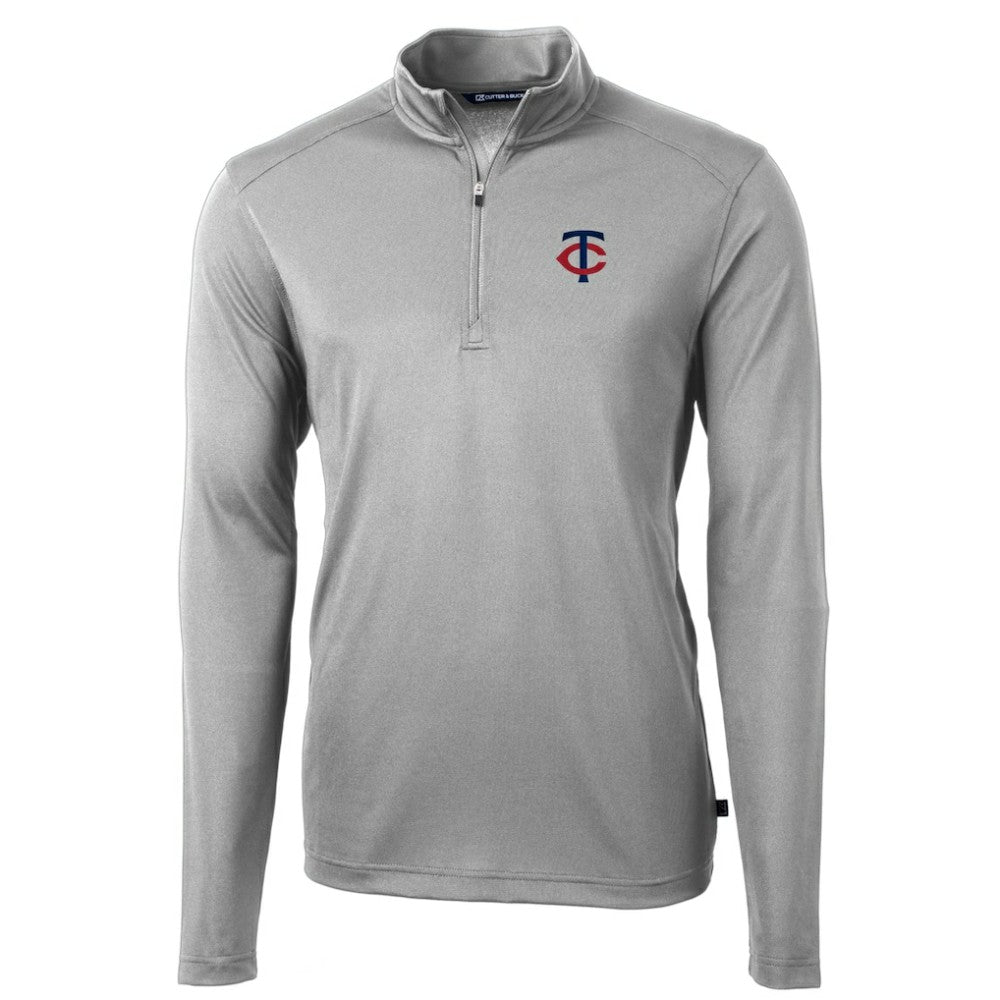Minnesota Twins Cutter & Buck Virtue Eco Pique Recycled Quarter-Zip Pullover Top - MLB