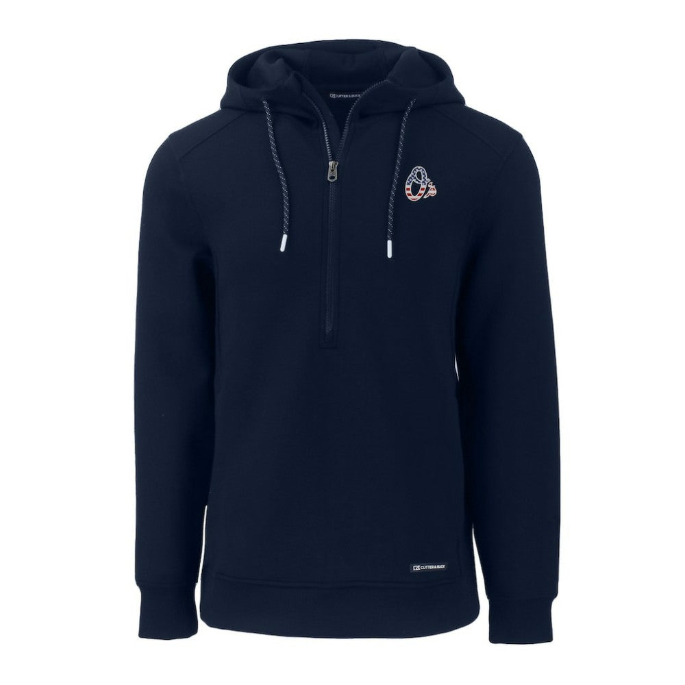 Baltimore Orioles Cutter & Buck Stars & Stripes Roam Eco Half-Zip Recycled Pullover Hoodie - MLB