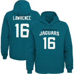 Trevor Lawrence Jacksonville Jaguars Youth Mainliner Player Name & Number Pullover Hoodie Teal | NFL