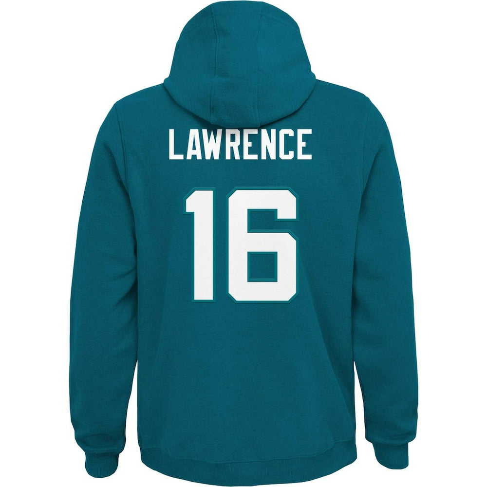 Trevor Lawrence Jacksonville Jaguars Youth Mainliner Player Name & Number Pullover Hoodie Teal | NFL