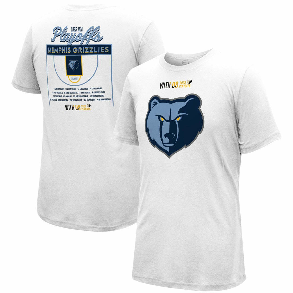 Memphis Grizzlies Stadium Essentials Unisex 2023 NBA Playoffs Roster T-Shirt White - NBA