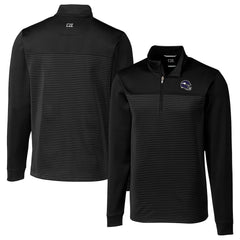Minnesota Vikings Cutter & Buck Traverse Stripe Stretch Quarter-Zip Pullover Top Black | NFL