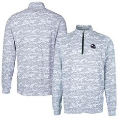 Minnesota Vikings Cutter & Buck Helmet Traverse Camo Print Stretch Quarter-Zip Pullover Top Charcoal | NFL