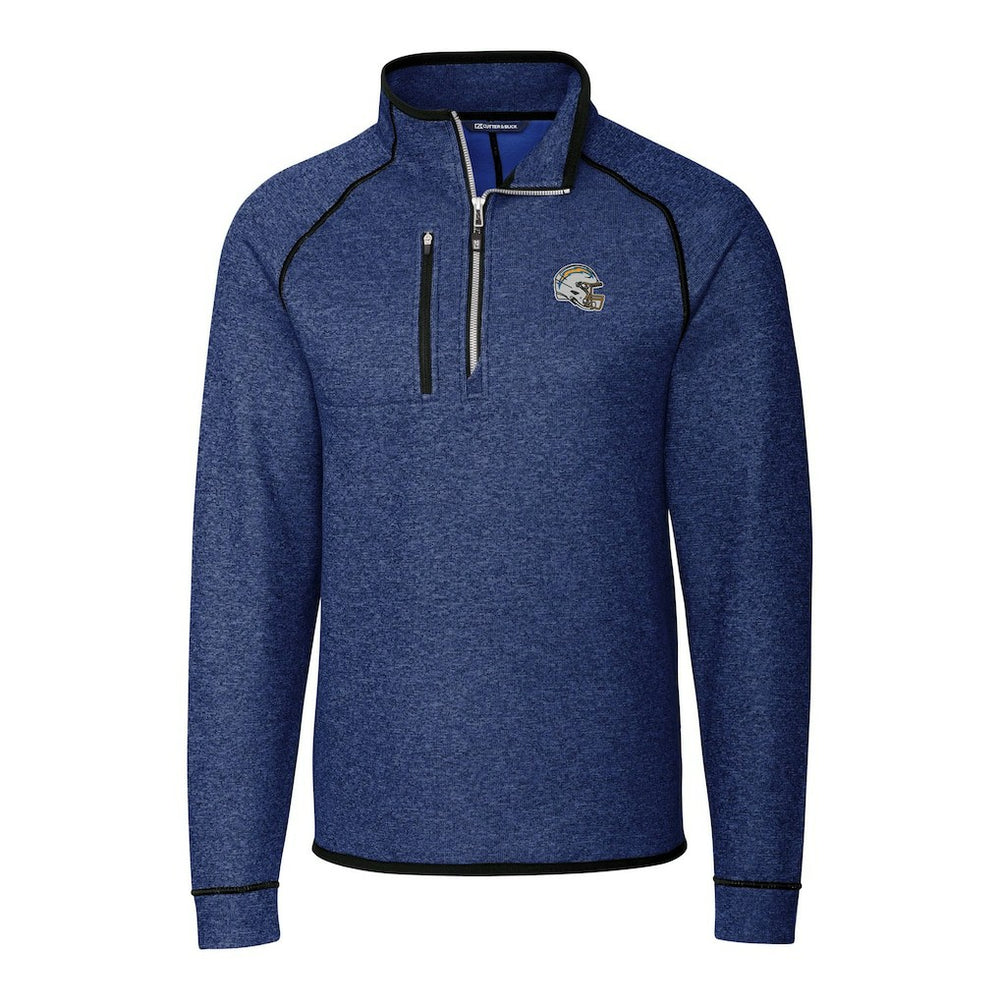 Los Angeles Chargers Cutter & Buck Helmet Mainsail Sweater-Knit Half-Zip Pullover Jacket Blue | NFL