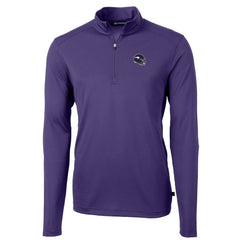 Minnesota Vikings Cutter & Buck Helmet Virtue Eco Pique Recycled Quarter-Zip Pullover Top Purple | NFL
