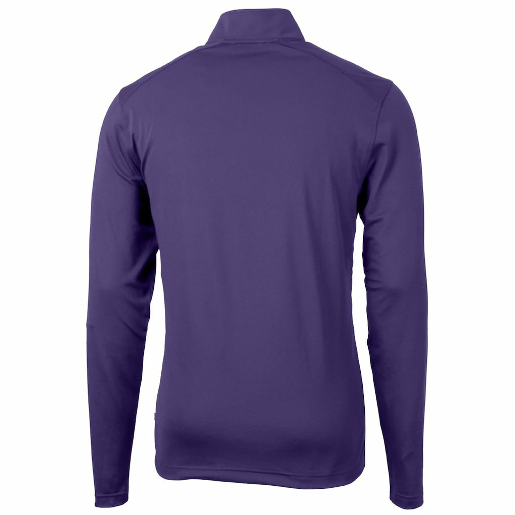Minnesota Vikings Cutter & Buck Helmet Virtue Eco Pique Recycled Quarter-Zip Pullover Top Purple | NFL
