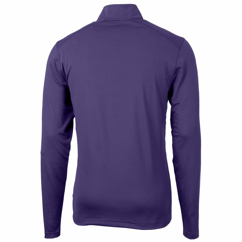 Minnesota Vikings Cutter & Buck Helmet Virtue Eco Pique Recycled Quarter-Zip Pullover Top Purple | NFL