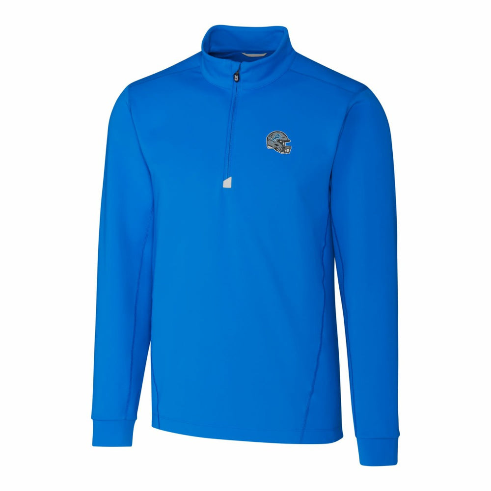 Detroit Lions Cutter & Buck Helmet Traverse Stretch Quarter-Zip Pullover Top Blue | NFL