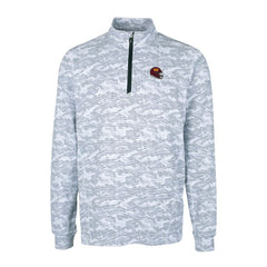 Washington Commanders Cutter & Buck Helmet Traverse Camo Print Stretch Quarter-Zip Pullover Top Charcoal | NFL
