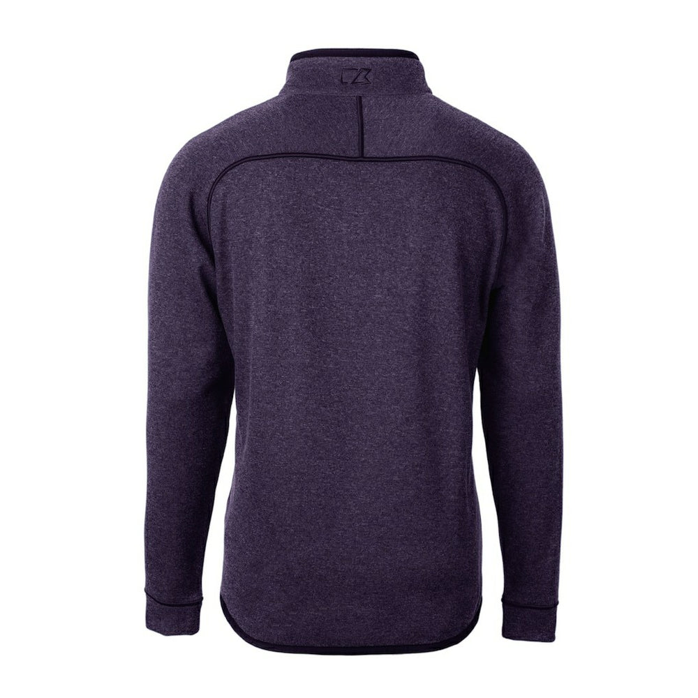 Baltimore Ravens Cutter & Buck Helmet Mainsail Sweater-Knit Half-Zip Pullover Jacket Purple | NFL