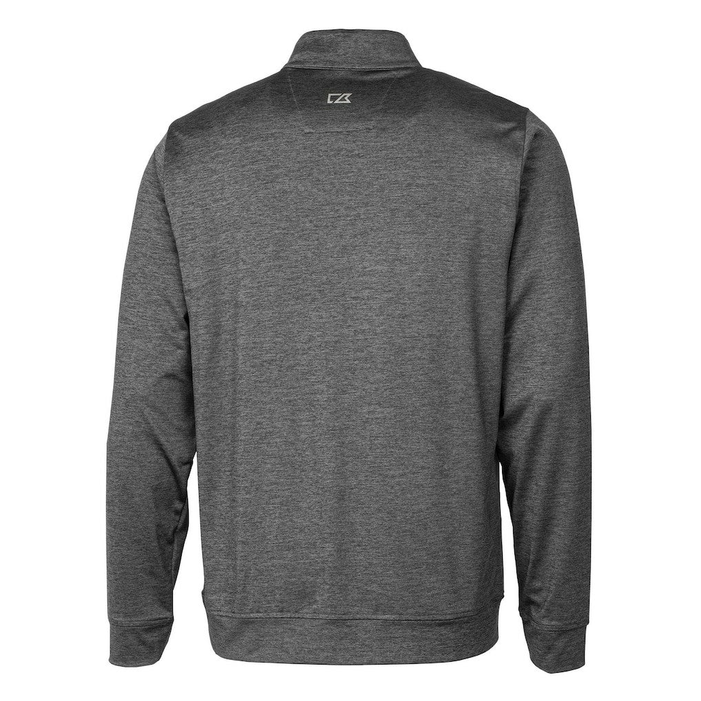 Green Bay Packers Cutter & Buck Helmet Stealth Heathered Quarter-Zip Pullover Top Gray | NFL