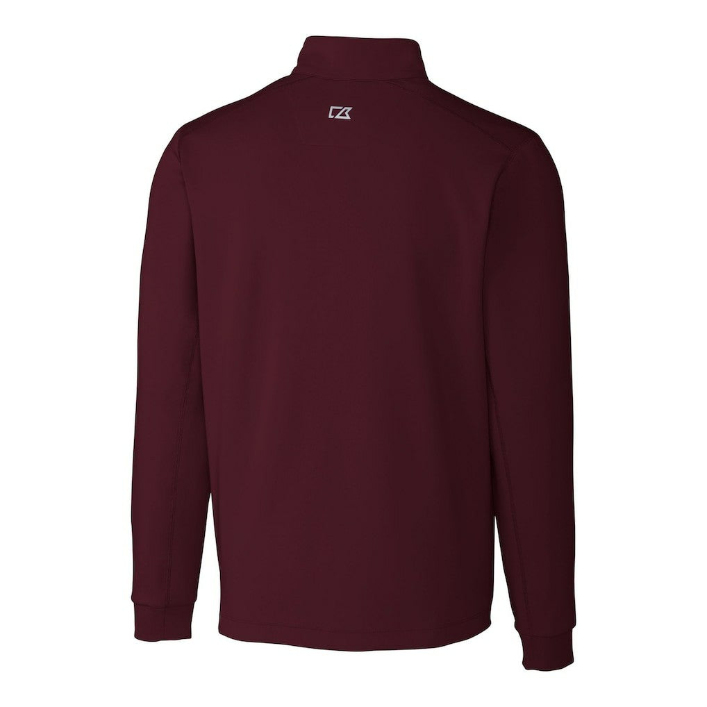 Washington Commanders Cutter & Buck Helmet Traverse Stretch Quarter-Zip Pullover Top Burgundy | NFL