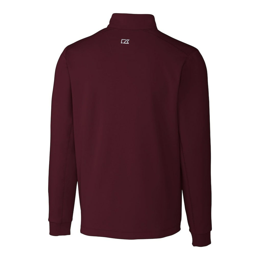 Washington Commanders Cutter & Buck Helmet Traverse Stretch Quarter-Zip Pullover Top Burgundy | NFL