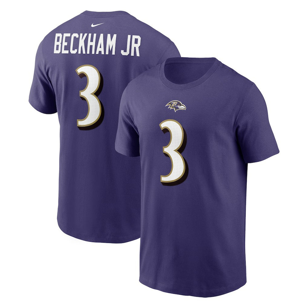 Odell Beckham Jr. Baltimore Ravens Player Name & Number T-Shirt Purple | Nike for Sale